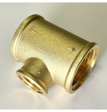 Тройник резьбовой переходной LD 1x1/2x1 ВВВ латунь никелированная LD.67.523.25x15x25