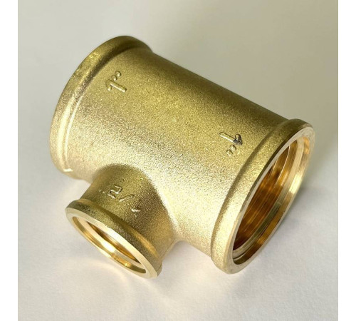 Тройник резьбовой переходной LD 1x1/2x1 ВВВ латунь никелированная LD.67.523.25x15x25