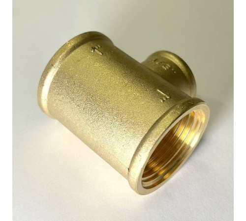 Тройник резьбовой переходной LD 1x1/2x1 ВВВ латунь никелированная LD.67.523.25x15x25