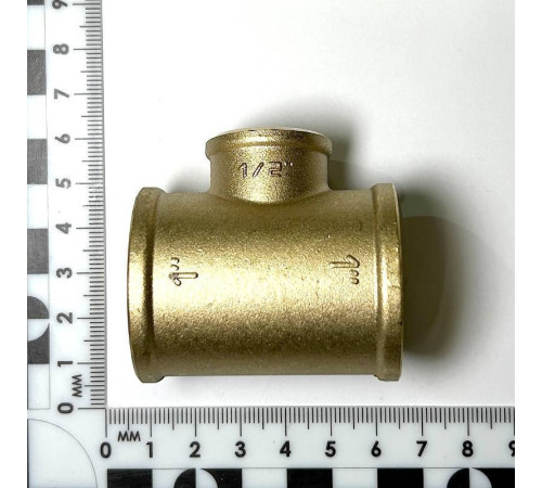 Тройник резьбовой переходной LD 1x1/2x1 ВВВ латунь никелированная LD.67.523.25x15x25