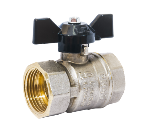 Кран шаровой латунный LD Pride 47.15.B-Н.Б Ду 15 Ру 40 вн-нр бабочка 47.15.B-Н.Б