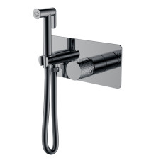 Гигиенический душ со смесителем Boheme Stick Diamond оружейная сталь глянцевая 127-SGM