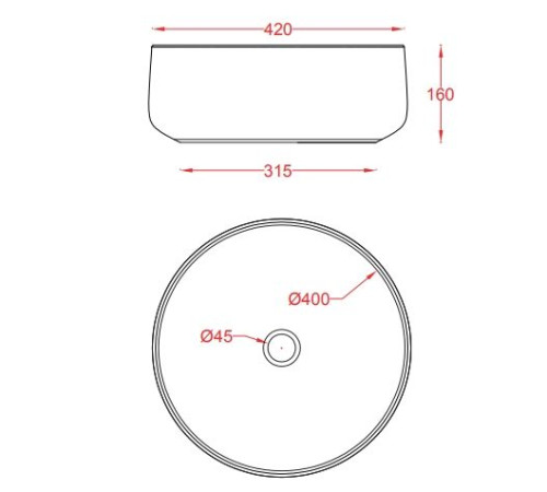 Раковина накладная Artceram Cognac 420x420 мм круглая белый глянцевый COL001 01 00