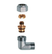 Угольник цанговый FAR 1 НР с концовкой для металлопластиковых труб 20х2 мм FC 5261 1 80204