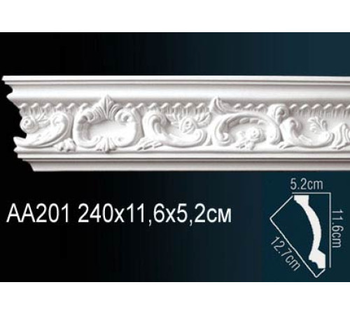 Карниз потолочный гибкий Perfect AA201F полиуретановый с рисунком AA201F