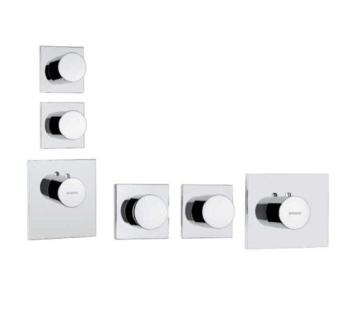 Внешняя часть термостата Bossini Outlets Z031203.094 HighFlow круглая ручка Шлифованный никель