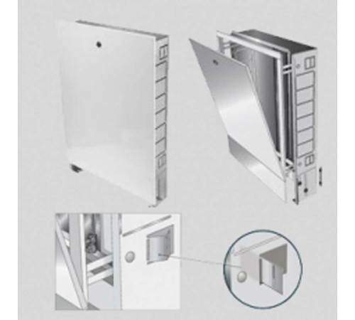 Шкаф коллекторный встраиваемый Uni-Fitt 494х670-760х125-195 мм 482G1000