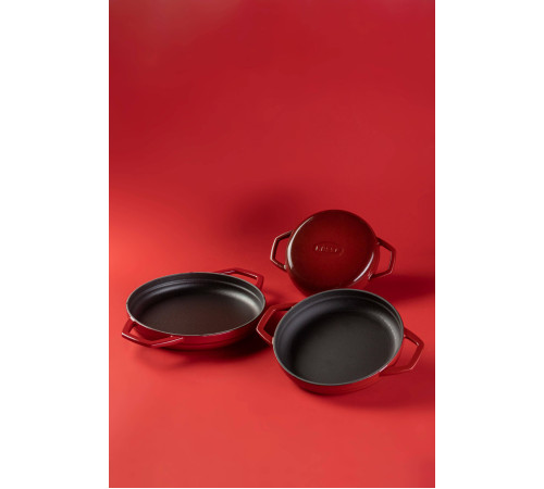 Сковорода с двумя ручками Hascevher KTV 19 см Red A625519