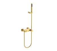 Смеситель для ванны Boheme Stick Spirale с душевым комплектом matt gold 123-MG.4