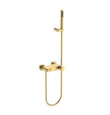 Смеситель для ванны Boheme Stick Spirale с душевым комплектом matt gold 123-MG.4