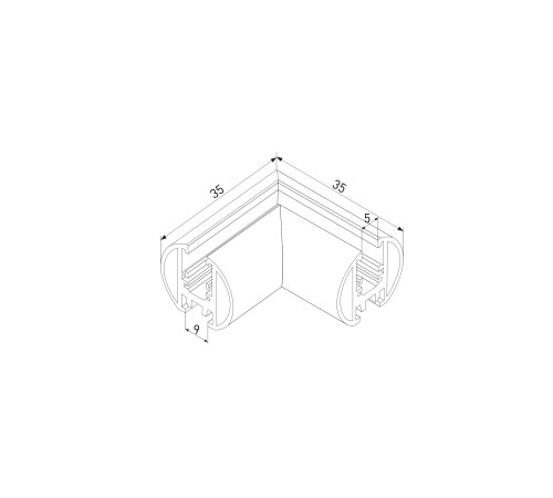 Mini Magnetic Коннектор угловой для накладного шинопровода Round черный 85215/00