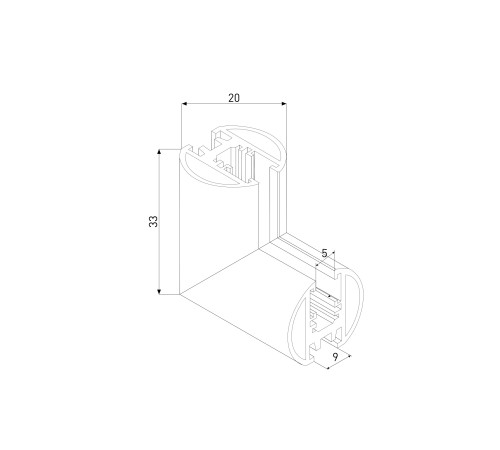 Mini Magnetic Коннектор угловой внутренний для накладного шинопровода Round черный 85216/00