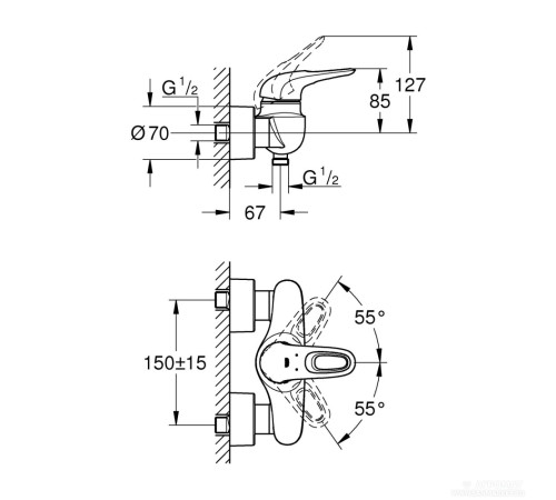 Смеситель для душа GROHE Eurostyle хром 1300081
