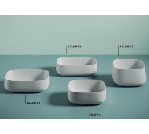 Раковина накладная Artceram Cognac Quadro 560x410 мм белый глянцевый COL009 01 00