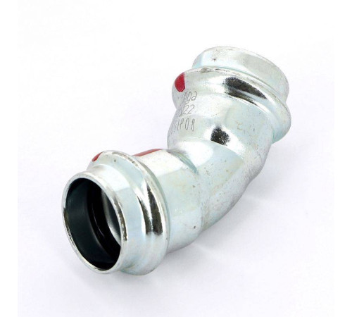 Угол пресс 45° Viega Prestabo 22 мм оцинкованная сталь 558284