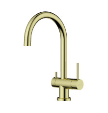 Смеситель для кухни Omoikiri Yamada LG с подключением фильтра светлое золото 4994479