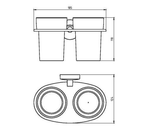 Держатель стаканов двойной NOVASERVIS Metalia 11 хром 0157.0