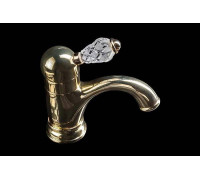 Смеситель для раковины Boheme Crystal золото 281-CRST