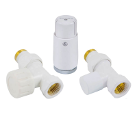 Комплект подключения радиаторный прямой Schlosser STANDARD MINI 1/2 с термоголовкой MINI DIAMANT M30x1.5 белый 602200056