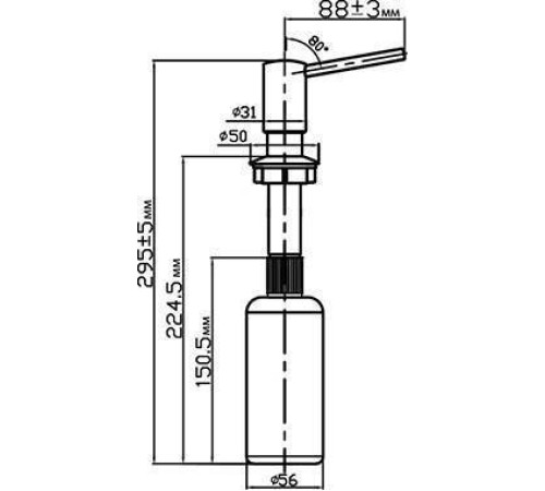 Дозатор для кухни Omoikiri OM-02-BN нержавеющая сталь 4995008