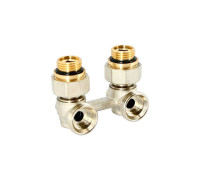 Узел радиаторный угловой Uni-Fitt 1/2 x 3/4 EK с вентилями и ниппелями 193N3020