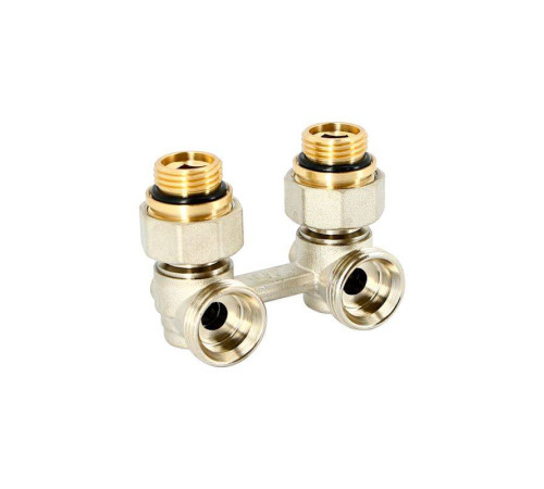 Узел радиаторный угловой Uni-Fitt 1/2 x 3/4 EK с вентилями и ниппелями 193N3020