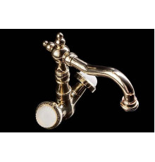 Смеситель для раковины высокий Boheme Satine золото 292-ST