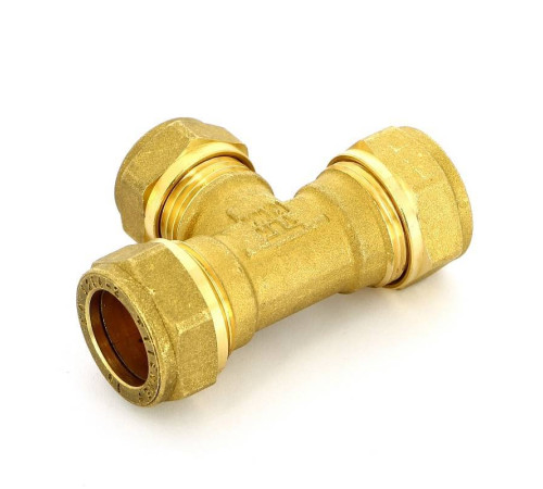 Тройник обжимной латунный Tiemme 18 мм 1100032