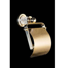 Держатель туалетной бумаги Boheme Murano Cristal с крышкой золото 10901-CRST-G