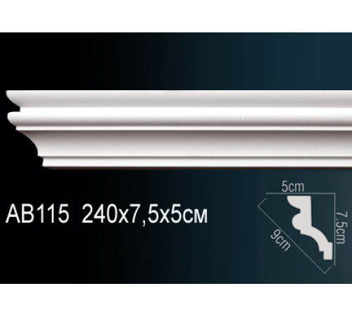 Карниз потолочный полиуретановый Perfect 105x110x2000 мм AB115