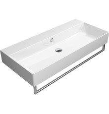 Раковина накладная/подвесная GSI KUBE X 1000х470 мм без отверстия под смеситель с переливом белая глянцевая 9423011