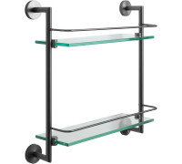 Полка стеклянная подвесная Allen Brau Priority 41.77x13.8x40.8 см графит браш 6.31015-MG