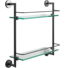 Полка стеклянная подвесная Allen Brau Priority 41.77x13.8x40.8 см графит браш 6.31015-MG