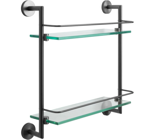 Полка стеклянная подвесная Allen Brau Priority 41.77x13.8x40.8 см графит браш 6.31015-MG