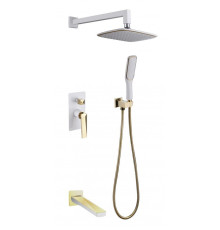 Душевой комплект встраиваемый Boheme Venturo белый/золото 384-W-2