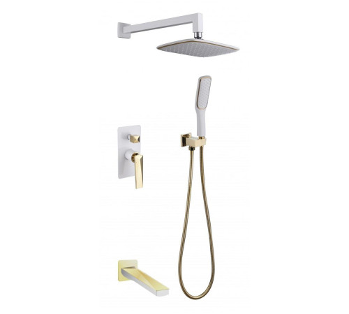 Душевой комплект встраиваемый Boheme Venturo белый/золото 384-W-2