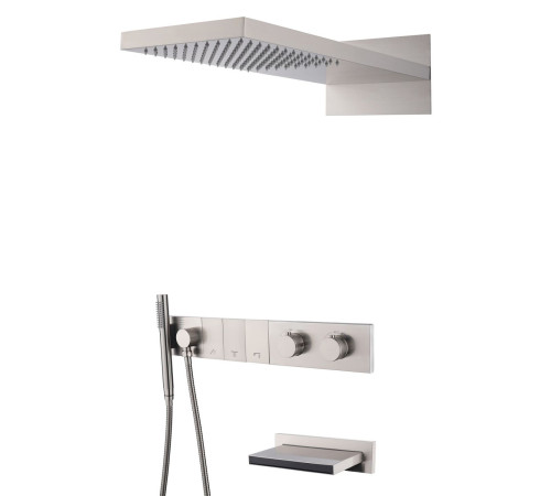 Душевой комплект с термостатом Boheme Zodiac трехпозиционный никель 133-2-NB