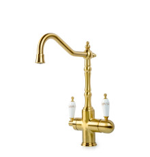 Смеситель для кухни Boheme Kitchen высокий с подключением фильтра бронза 111-PR