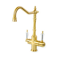 Смеситель для кухни Boheme Kitchen высокий с подключением фильтра бронза 111-SW