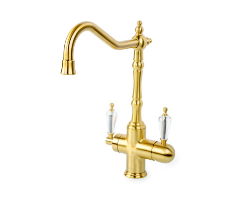 Смеситель для кухни Boheme Kitchen высокий с подключением фильтра бронза 111-SW