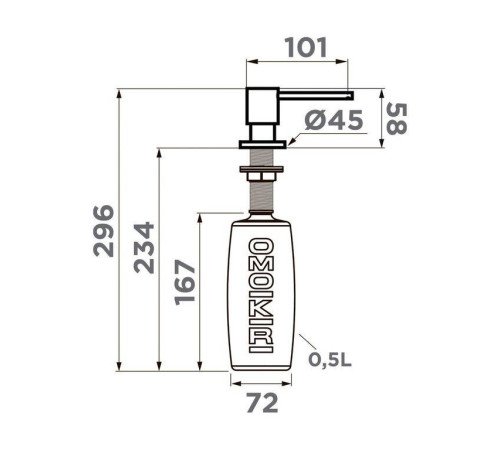 Дозатор встраиваемый Omoikiri OM-03 черный 4995045