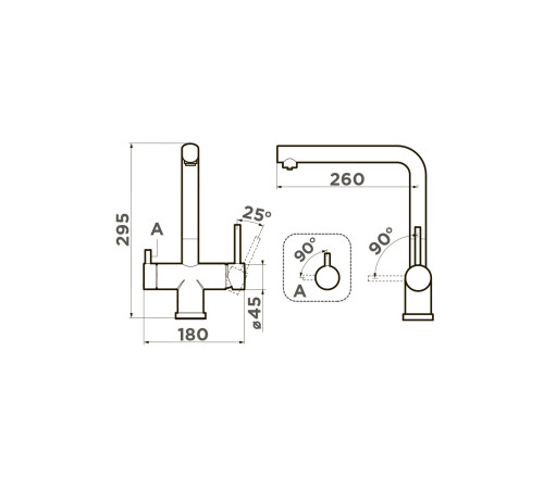 Смеситель для кухни Omoikiri Takamatsu-LG под фильтр светлое золото 4994477
