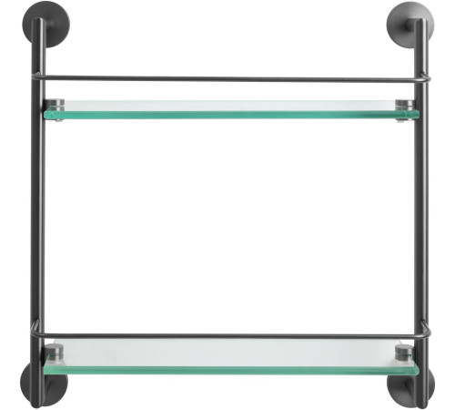 Полка стеклянная подвесная Allen Brau Priority 41.77x13.8x40.8 см графит браш 6.31015-MG