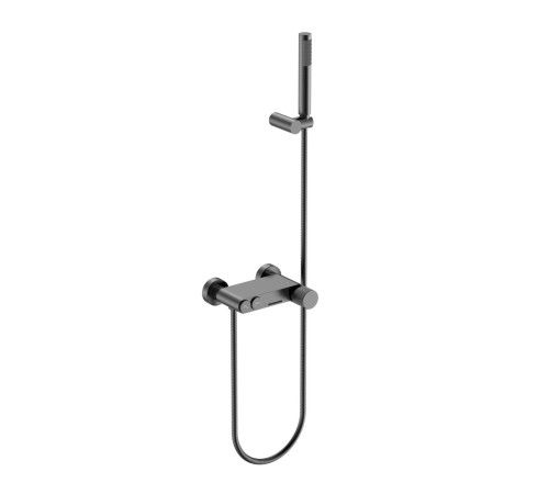 Смеситель для ванны Boheme Stick Linea с душевым комплектом оружейная сталь 123-GM.3