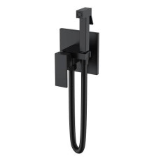 Гигиенический душ со смесителем Boheme Qubic черный 477-B