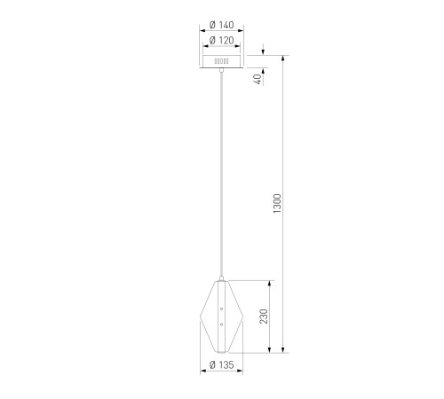 Подвесной светодиодный светильник со стеклянным плафоном 304054 LED латунь
