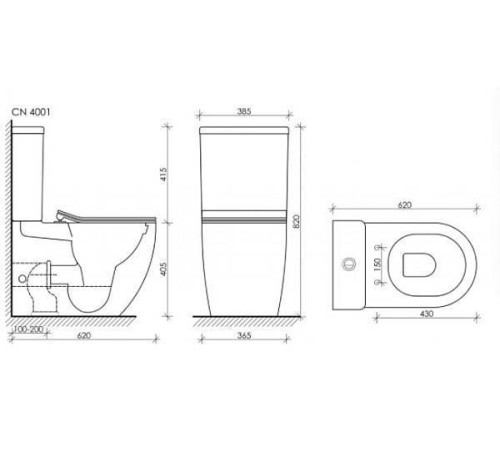 Унитаз приставной Ceramica Nova Metropol Rimless с сиденьем белый CN4001-B