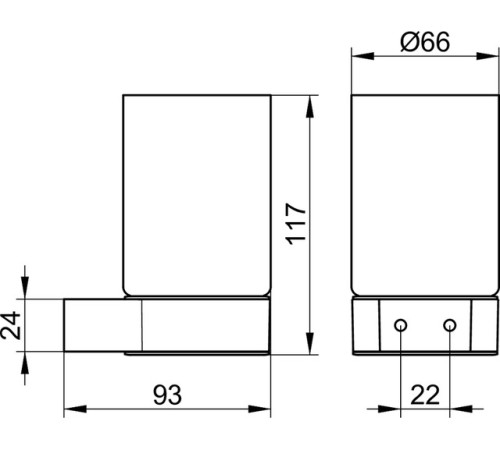 Держатель стакана с хрустальным стаканом KEUCO PLAN нержавеющая сталь 14950 079000