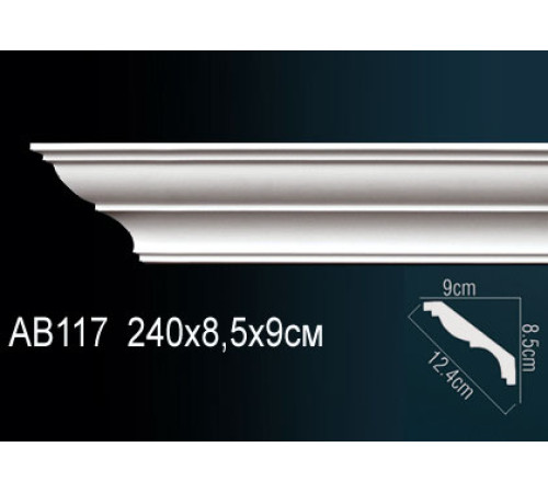 Карниз потолочный полиуретановый Perfect 75x75x2000 мм AB117