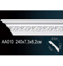 Карниз потолочный Perfect AA010 полиуретановый с орнаментом 73x82x2400 мм AA010